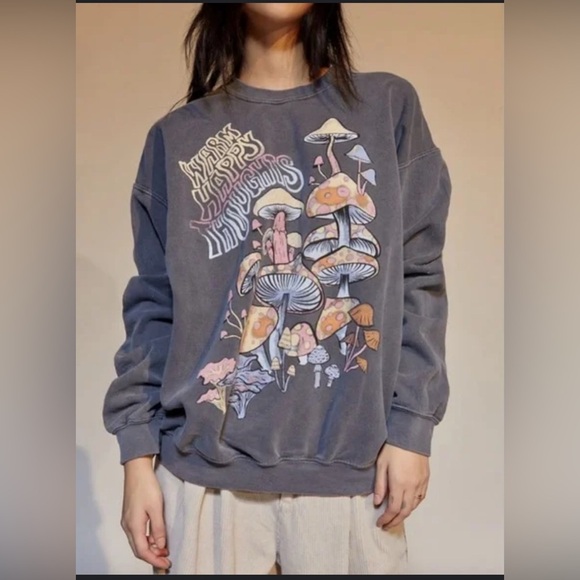Urban Outfitters | UO Project Social T Warm Happy Thoughts Pullover Sweatshirt - Picture 1 of 4